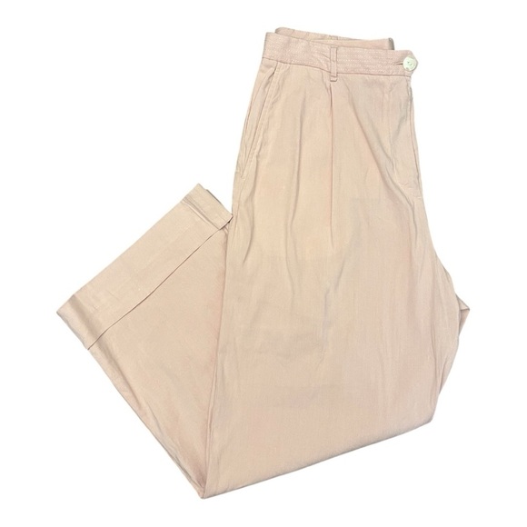 Rag & Bone Ivy Linen Blend Light Pale Pink High Waisted Wide Leg Pants Size 12 - Picture 12 of 16